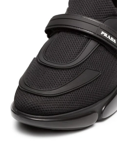 Shop Prada Black Cloudbust 40 Leather Sneakers