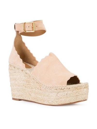 Shop Chloé Wedge Espadrilles In Neutrals