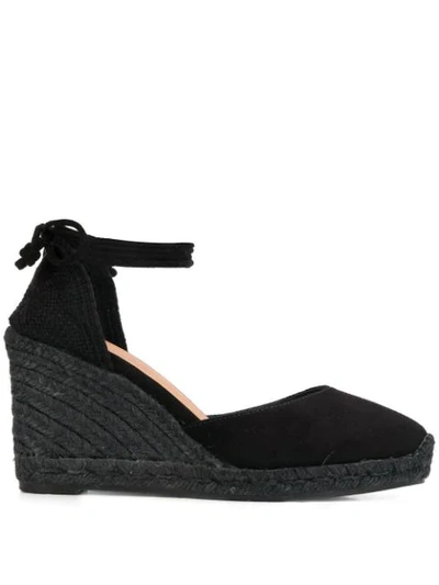 Shop Castaã±er Carina Wedge Espadrilles In Black