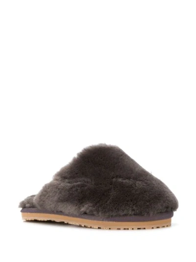 Mou Faux-fur Slides In Grey