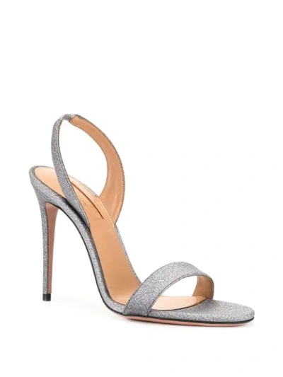 Shop Aquazzura So Nude 105mm Sandals In Silver