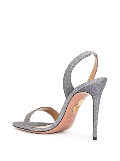 Shop Aquazzura So Nude 105mm Sandals In Silver