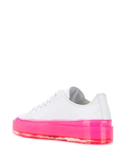 Shop Msgm Platform Sole Sneakers In White