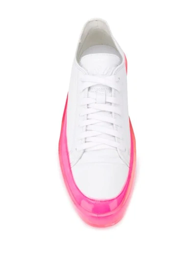 Shop Msgm Platform Sole Sneakers In White