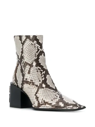 Shop Alexander Wang Animal Print Ankle Boots In Neutrals