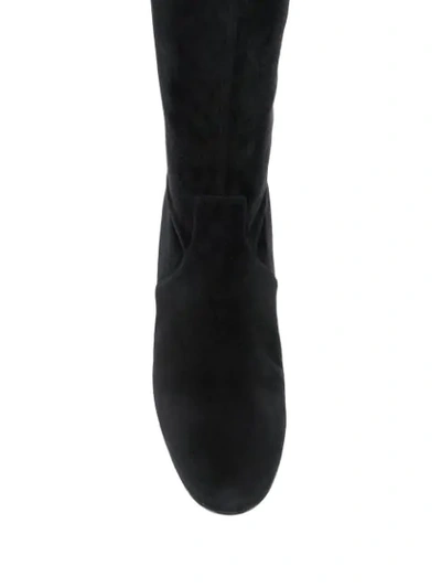 Shop Casadei Embellished Over The Knee Boots In Black