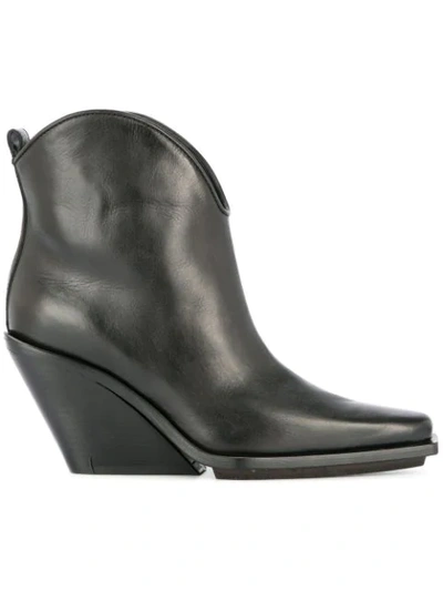 Shop Ann Demeulemeester Western-style Ankle Boots - Black