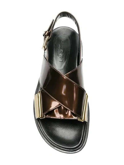 Shop Marni Fussbett Sandals In Brown