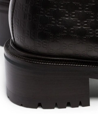 Shop Balmain Ranger Monogram Ankle Boots In Black