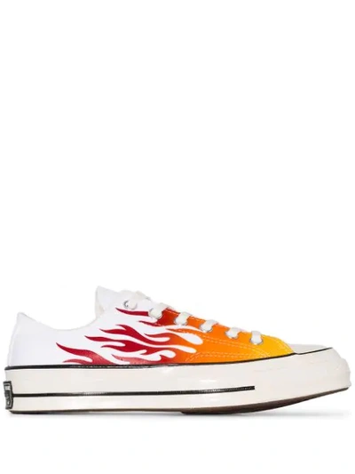 CONVERSE WHITE CHUCK 70 ARCHIVE FLAMES SNEAKERS - 白色