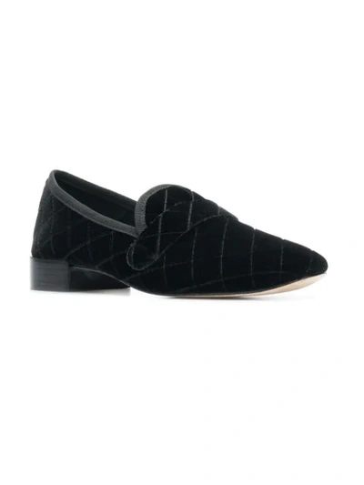 Shop Repetto Quilted Loafers In Black