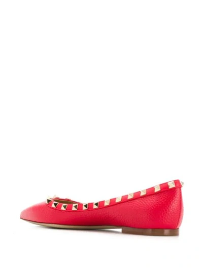 Shop Valentino Garavani Rockstud Ballerinas In Red