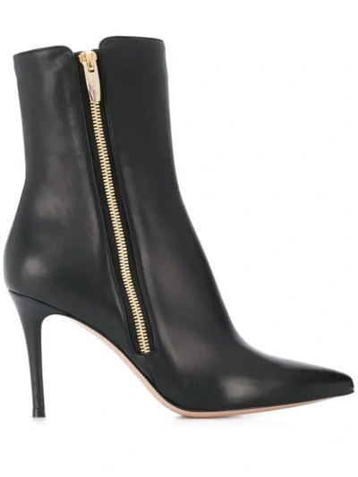 Shop Gianvito Rossi Pointed Ankle Boots In Black