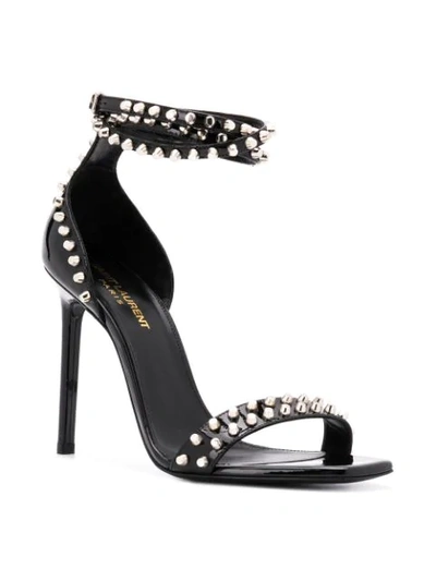 Shop Saint Laurent Studded Open Toe Sandals In Black