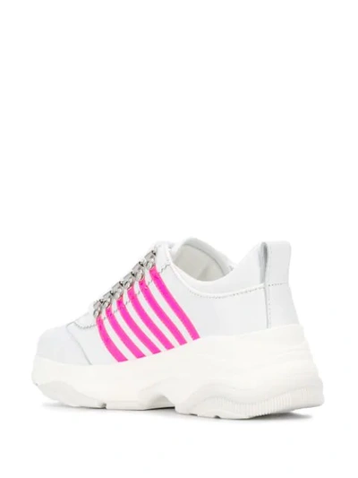 Shop Dsquared2 Leather Panelled Sneakers In White