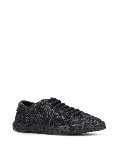 Shop Saint Laurent Andy Sequinned Low-top Sneakers In Black