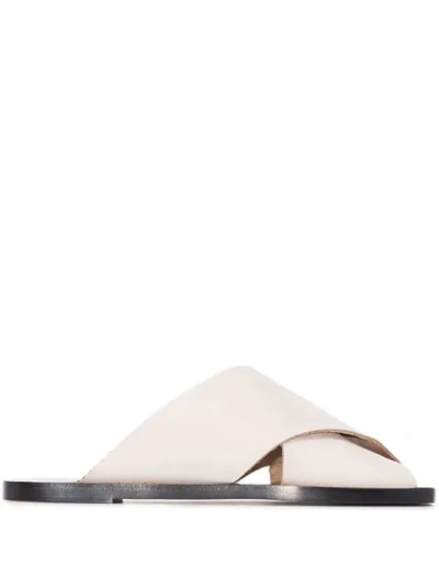 Shop Atp Atelier Alicia Crossover Strap Sandals In White