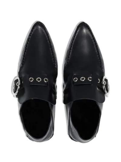 Shop Loewe Side-buckle Detail Loafers In Black