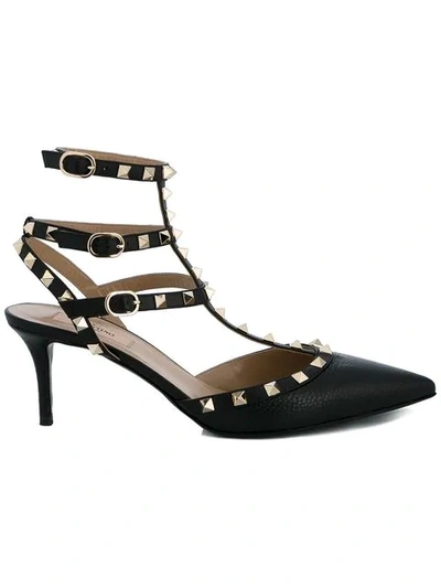 Shop Valentino Rockstud Heeled Pumps In Black