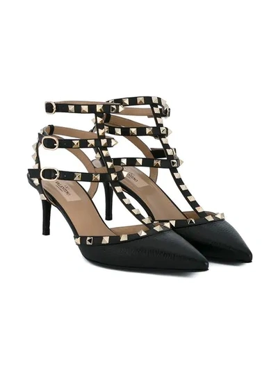 Shop Valentino Rockstud Heeled Pumps In Black