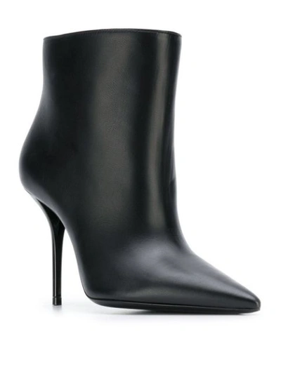 Shop Saint Laurent Pointed Ankle Boots In Black