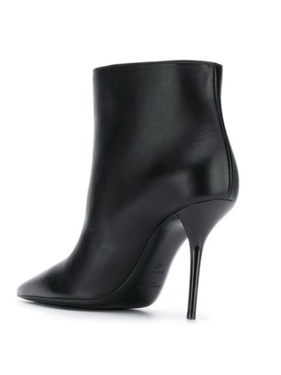 Shop Saint Laurent Pointed Ankle Boots In Black
