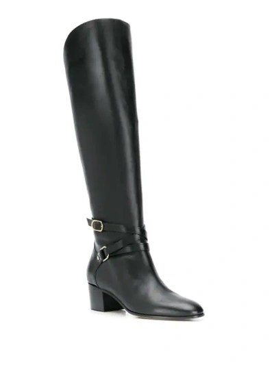 Shop Jimmy Choo Huxlie 45mm Low-heel Boots In Black