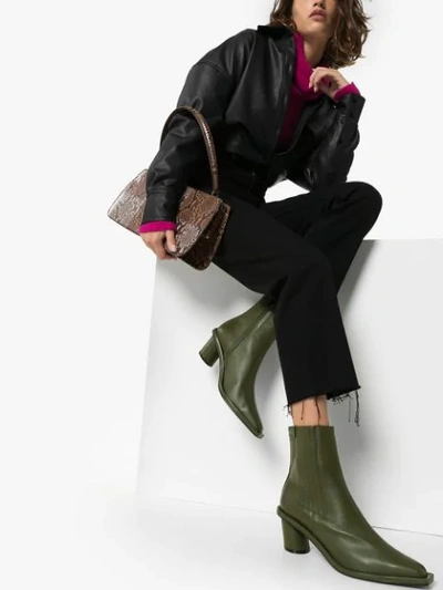 Shop Reike Nen Stitched 60mm Ankle Boots In Green