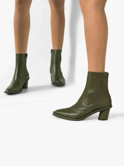 Shop Reike Nen Stitched 60mm Ankle Boots In Green