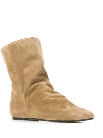 Shop Isabel Marant Suede Ankle Boots In 50ta - Taupe