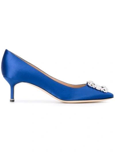 Shop Manolo Blahnik Hangisi Pumps In Blue