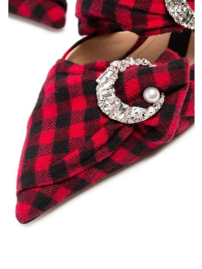 Shop Midnight 00 Checked 55mm Crystal Embellished Pumps In Red