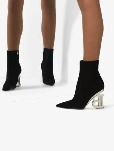 Shop Balmain Nicole 95mm Ankle Boots In Black
