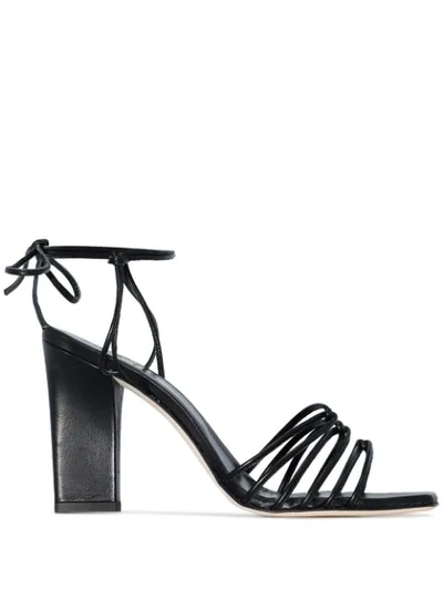 Shop Aeyde Daisy Strappy Sandals In Black