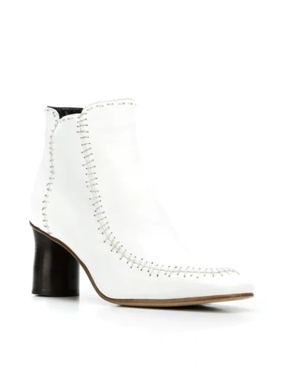 Shop Jw Anderson White Stitch Bootie