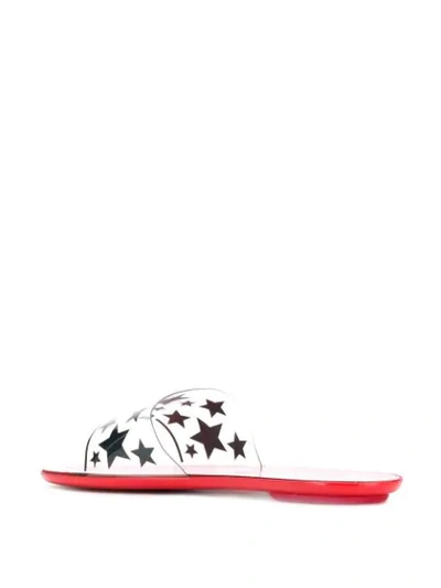 Shop Miu Miu Star Print Sandals In Red
