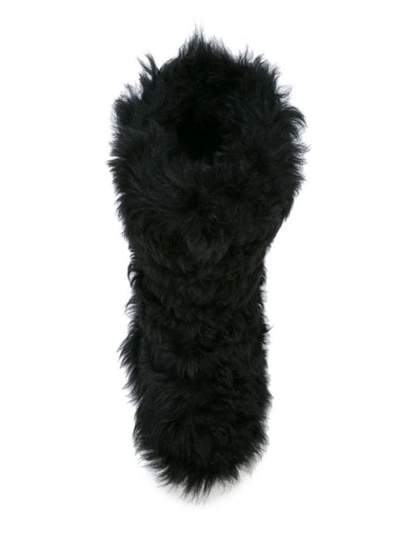 Shop Saint Laurent Winter Fur Boots - Black