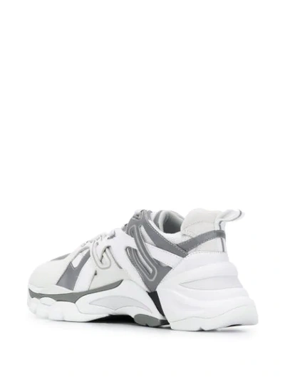 Shop Ash Fl Lace-up Sneakers In White/silver/white
