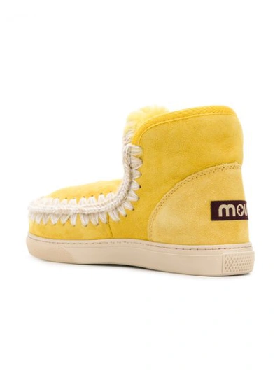 Shop Mou Eskimo Sneaker Boots In Yellow