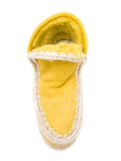 Shop Mou Eskimo Sneaker Boots In Yellow