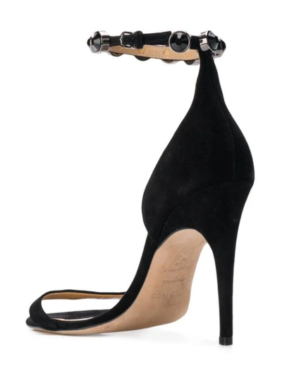 Shop Sergio Rossi Embellished Ankle Strap Sandals In Black