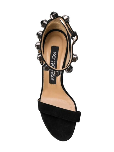 Shop Sergio Rossi Embellished Ankle Strap Sandals In Black
