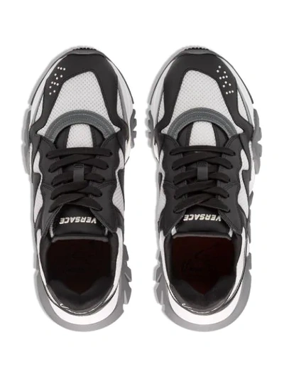 Shop Versace Squalo Chunky Sneakers In Black