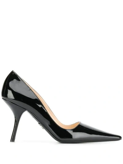 Shop Prada Vernice 90 Pumps In Black