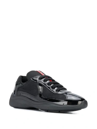 Shop Prada Mesh Panelled Sneakers In Black