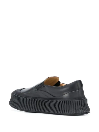 Shop Jil Sander Chunky Ridged Sole Loafers In Black