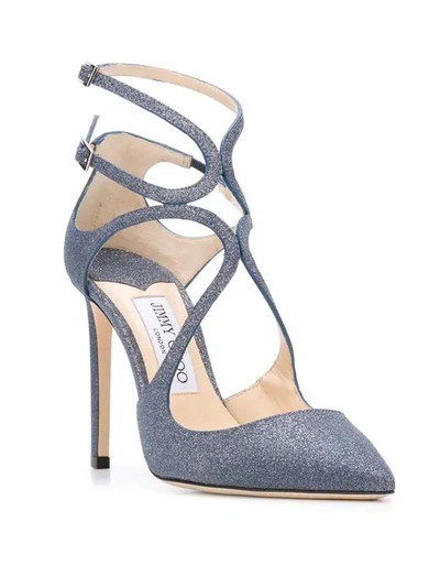 Shop Jimmy Choo Lancer Glitter Pumps - Blue