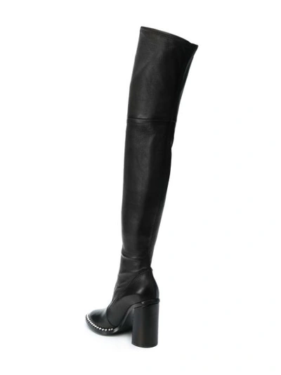 Shop Casadei Studded Sole Over-the-knee Boots - Black