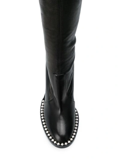 Shop Casadei Studded Sole Over-the-knee Boots - Black