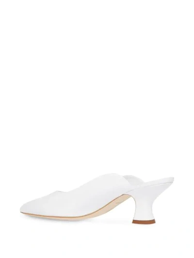 Shop Burberry Pointed Toe 60mm Mules In White